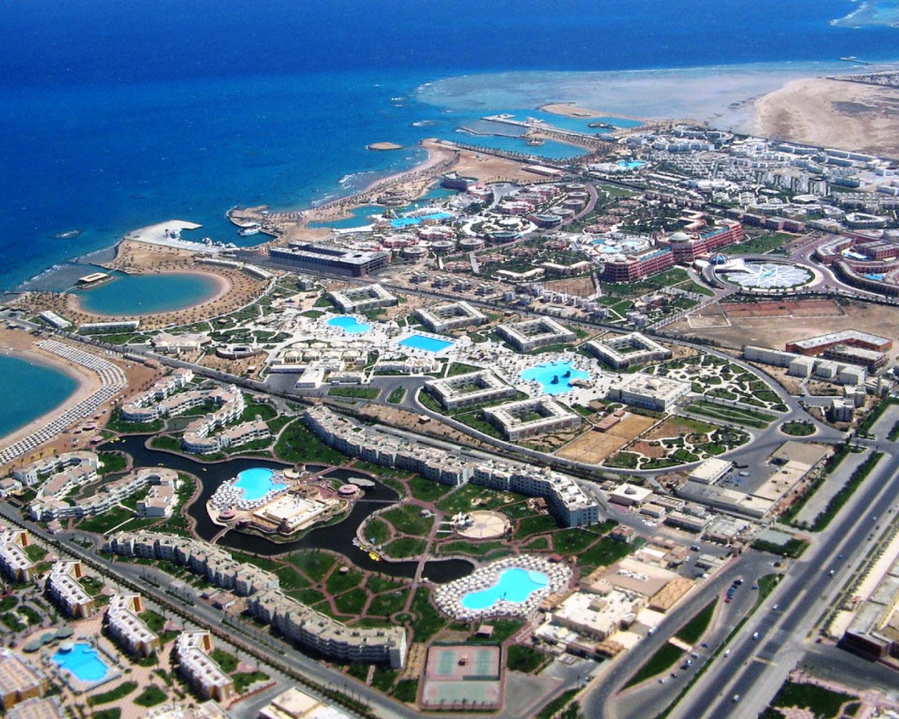 Panorama of the resort of Hurghada, Egypt