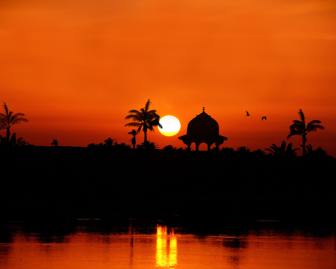 Закат на реке Нил, Египет