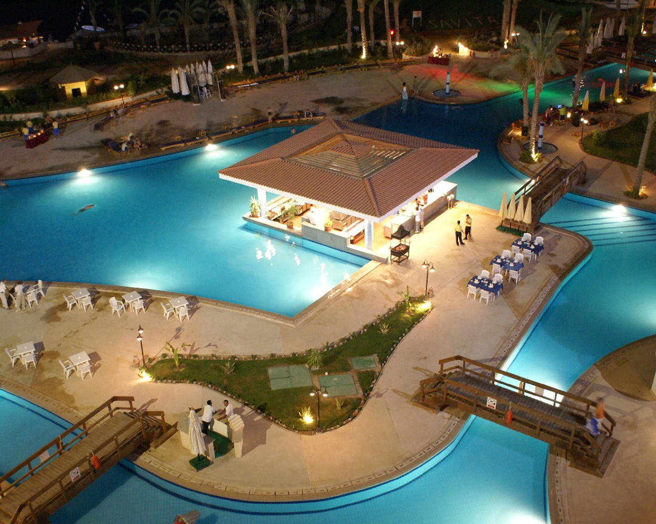 Вид из окна отеля на курорте Хургада, Египет