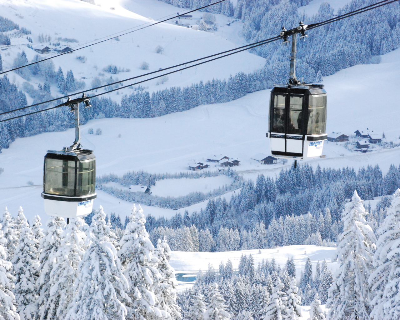 Подъемник на горнолыжном курорте Межев, Франция
