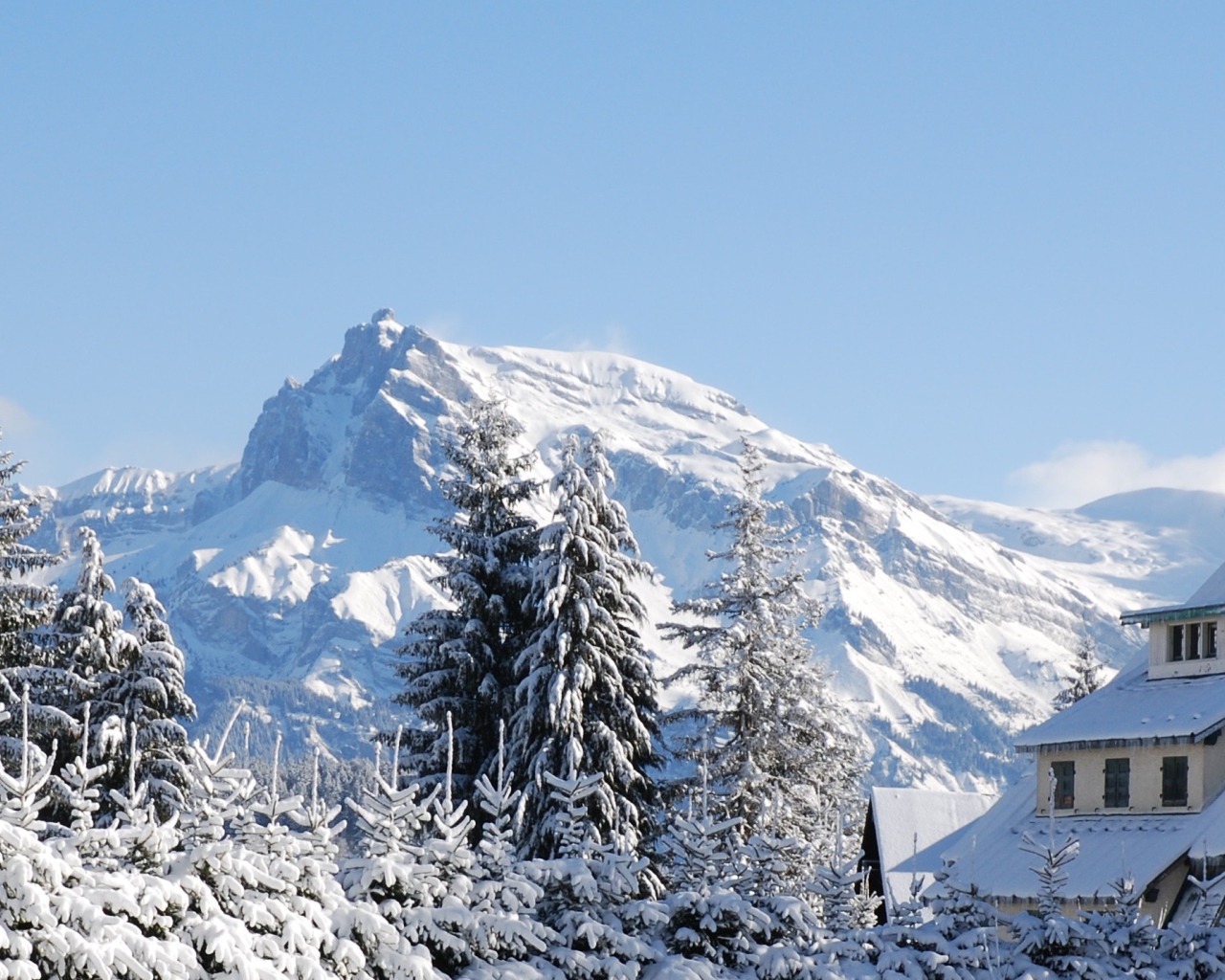 Горы на горнолыжном курорте Межев, Франция