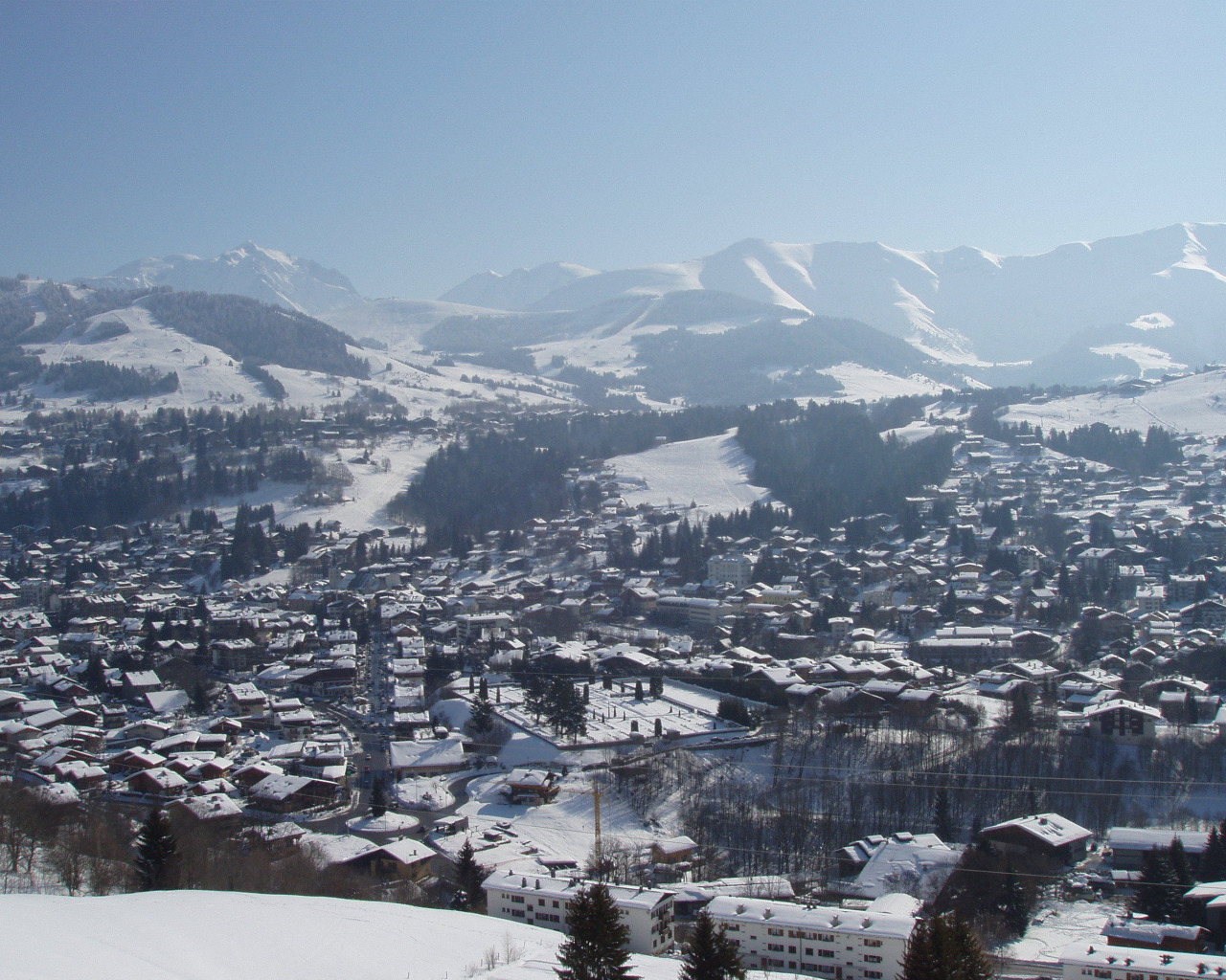 Панорама на горнолыжном курорте Межев, Франция