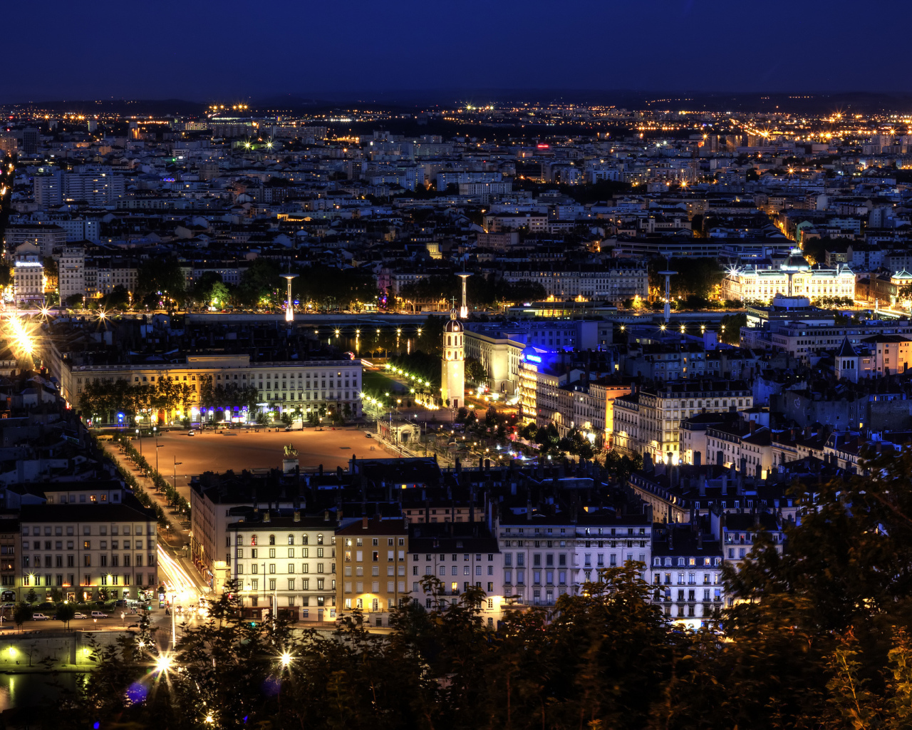 Панорама в городе Лион, Франция