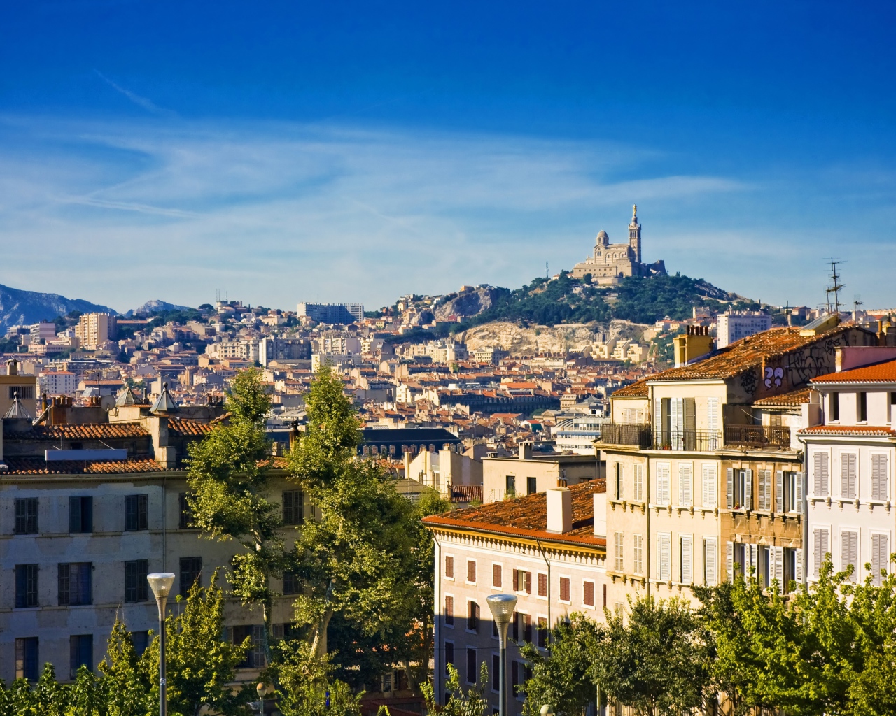 Панорама в городе Марсель, Франция
