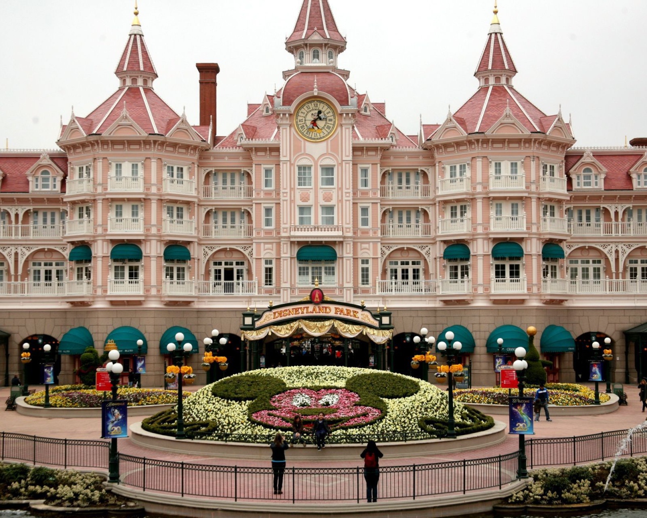 Pink Castle in Disneyland, France