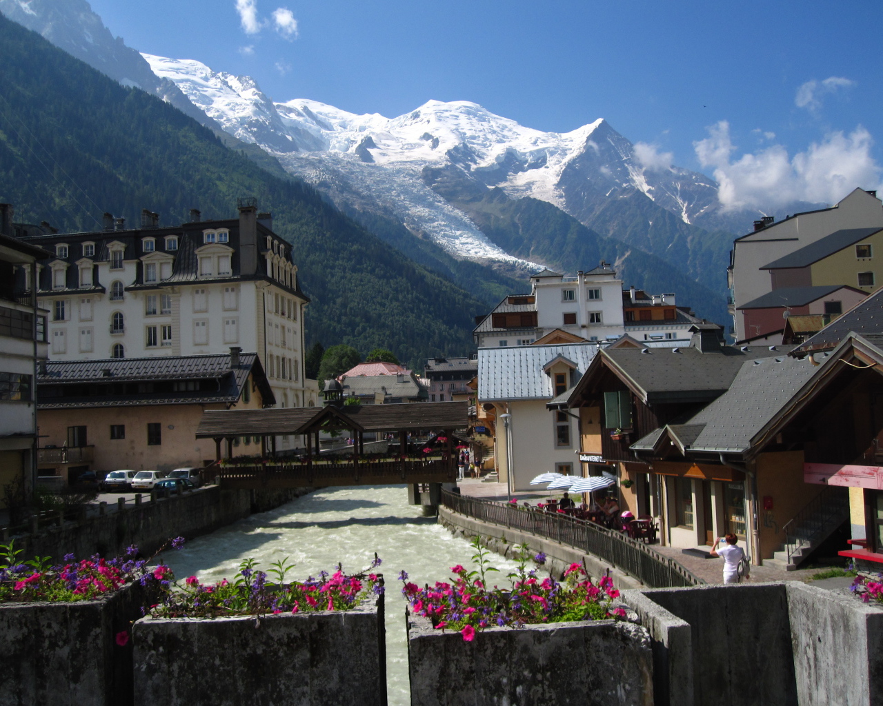 Река на курорте Шамони, Франция