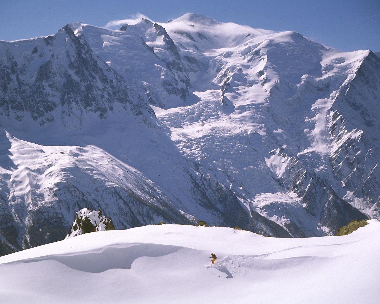 Катание на лыжах на курорте Шамони, Франция