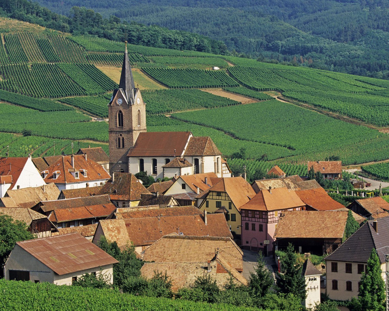 Деревушка в Эльзасе, Франция