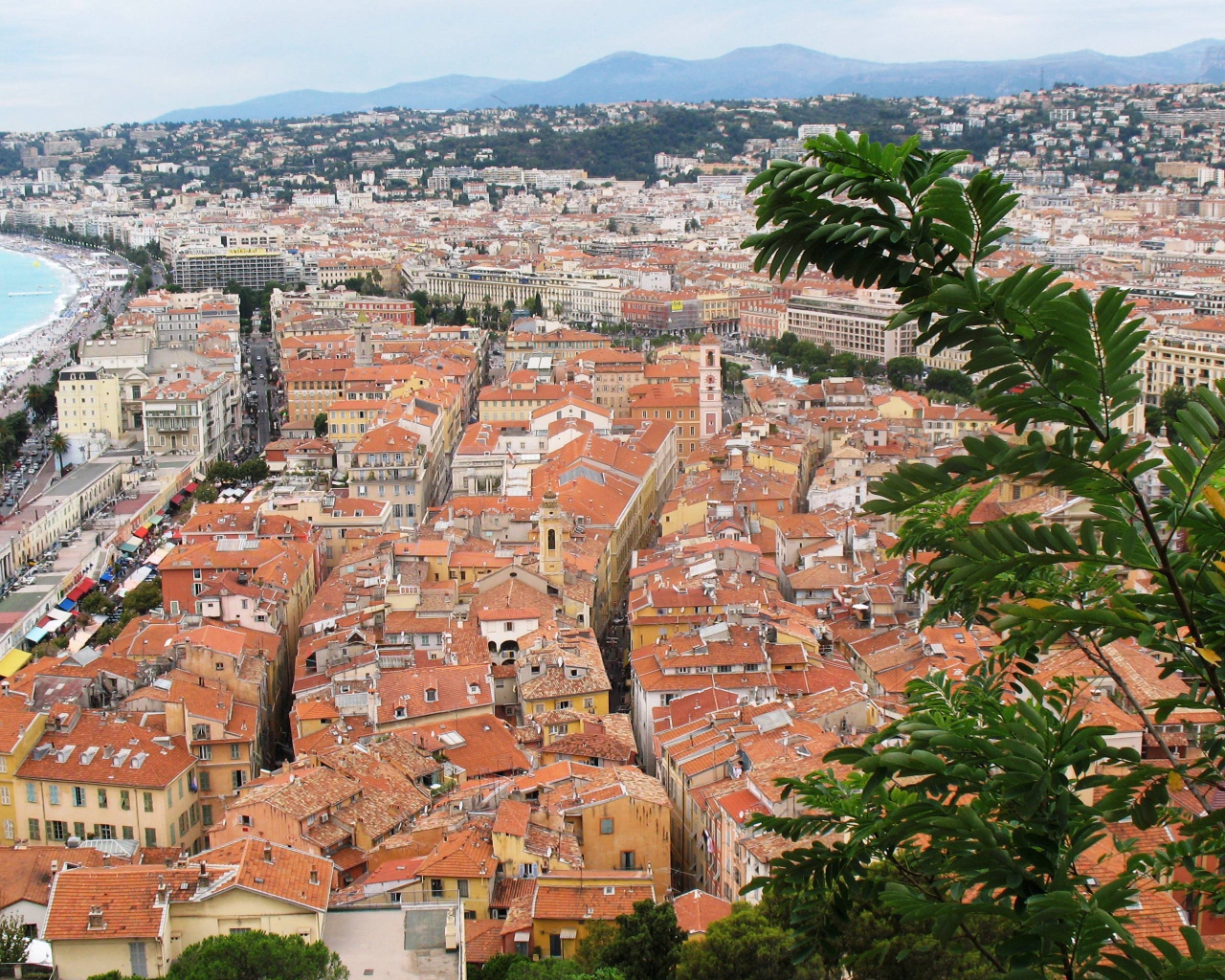 Панорама в городе Ницца, Франция