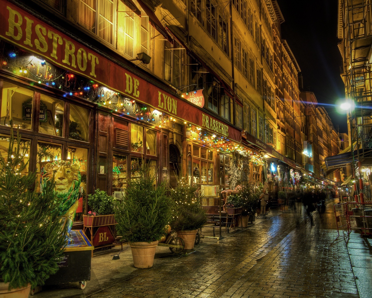 Прогулка по улице в городе Лион, Франция