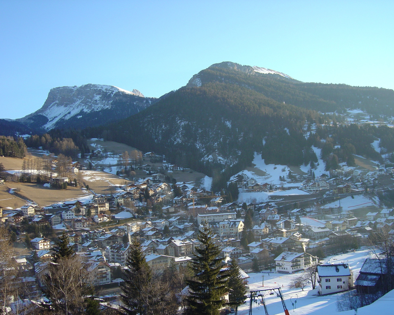 Панорама на курорте Ортизей, Италия