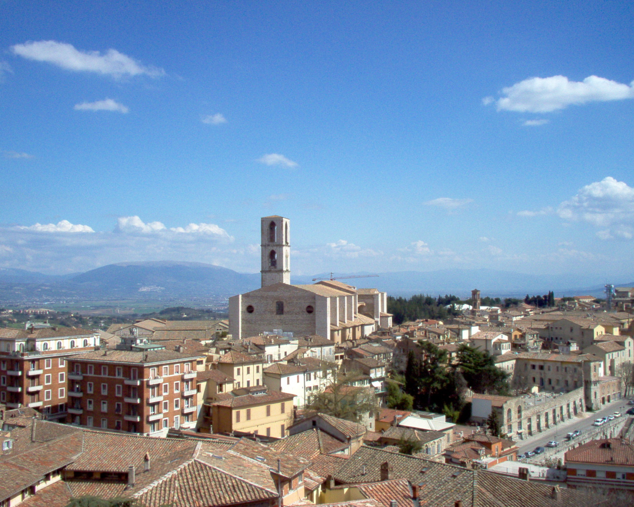 Панорама города в Перудже, Италия