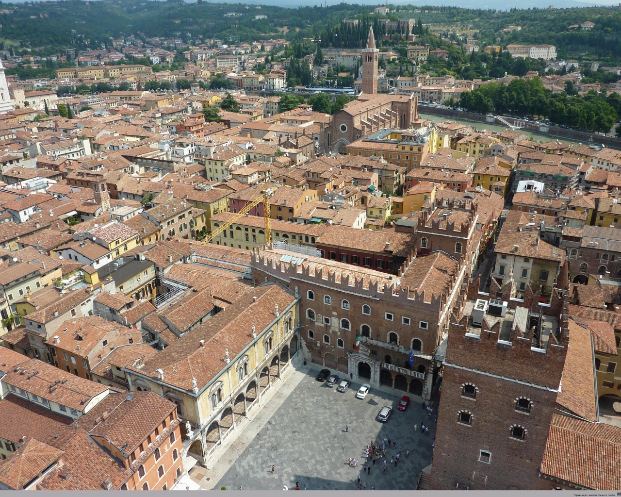 Панорама города в Вероне, Италия