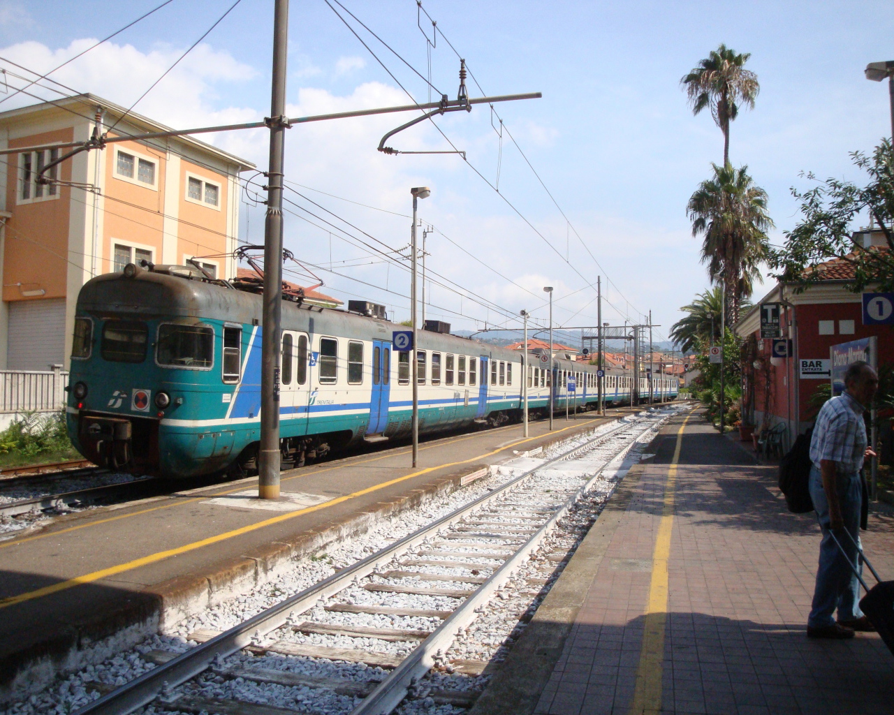 Railway station in the resort of Diano Marina, Italy