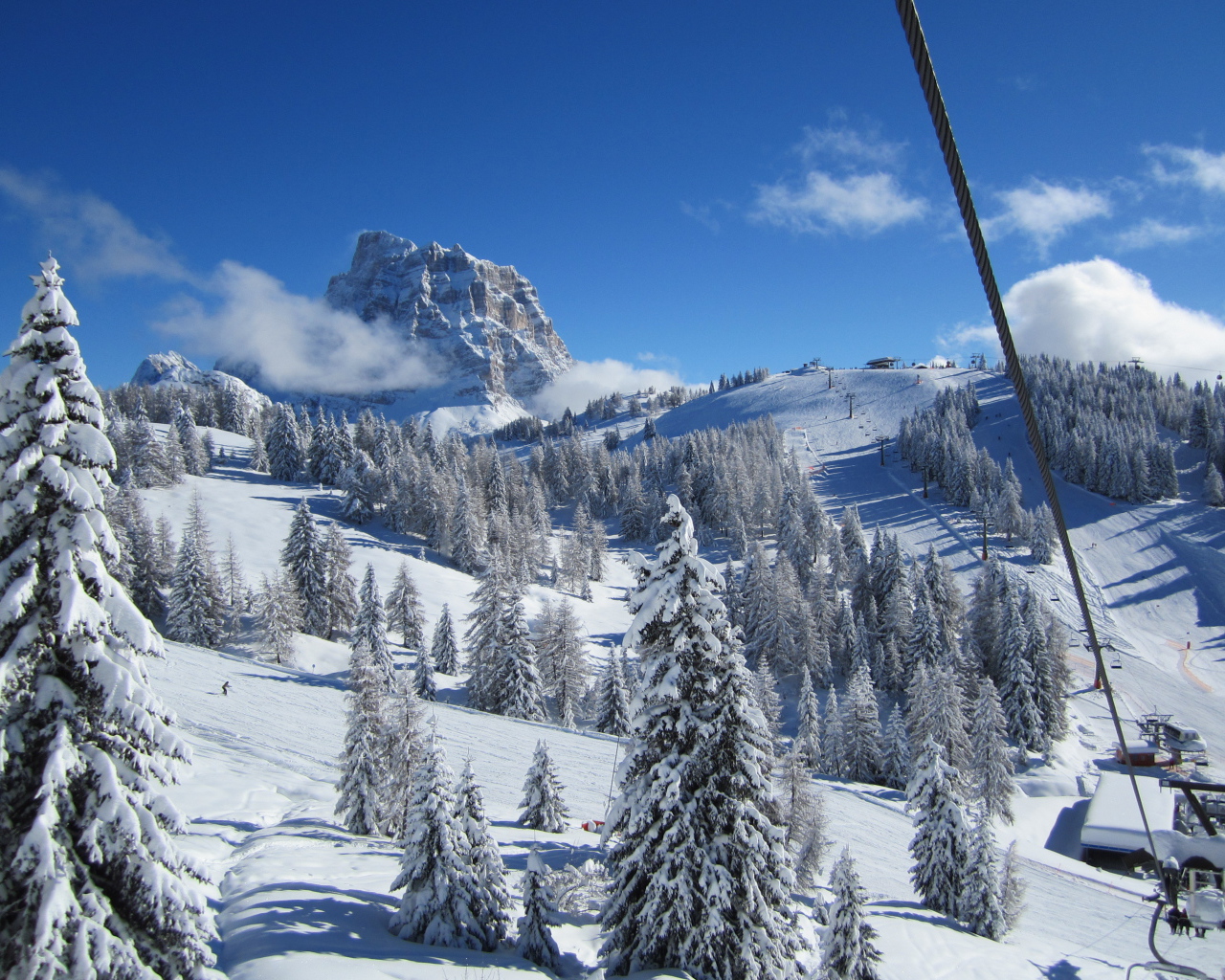 Лыжная трасса на курорте Аллеге, Италия