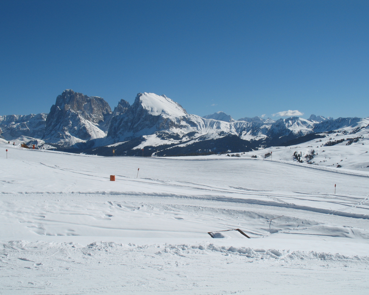 Лыжная трасса на курорте Ортизей, Италия