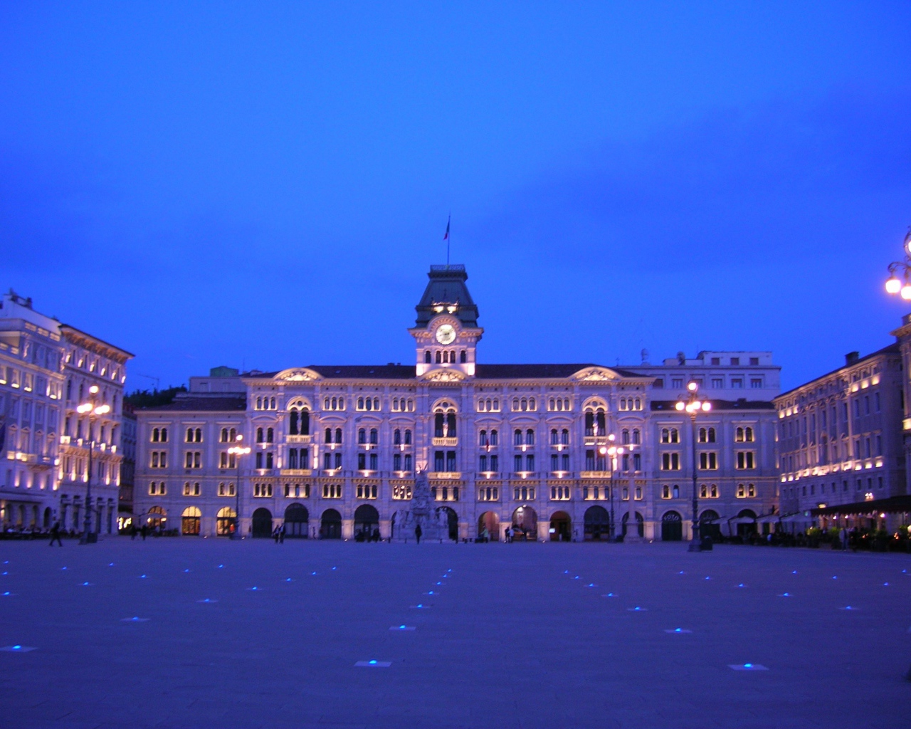 The central area of ​​the resort in Trieste, Italy