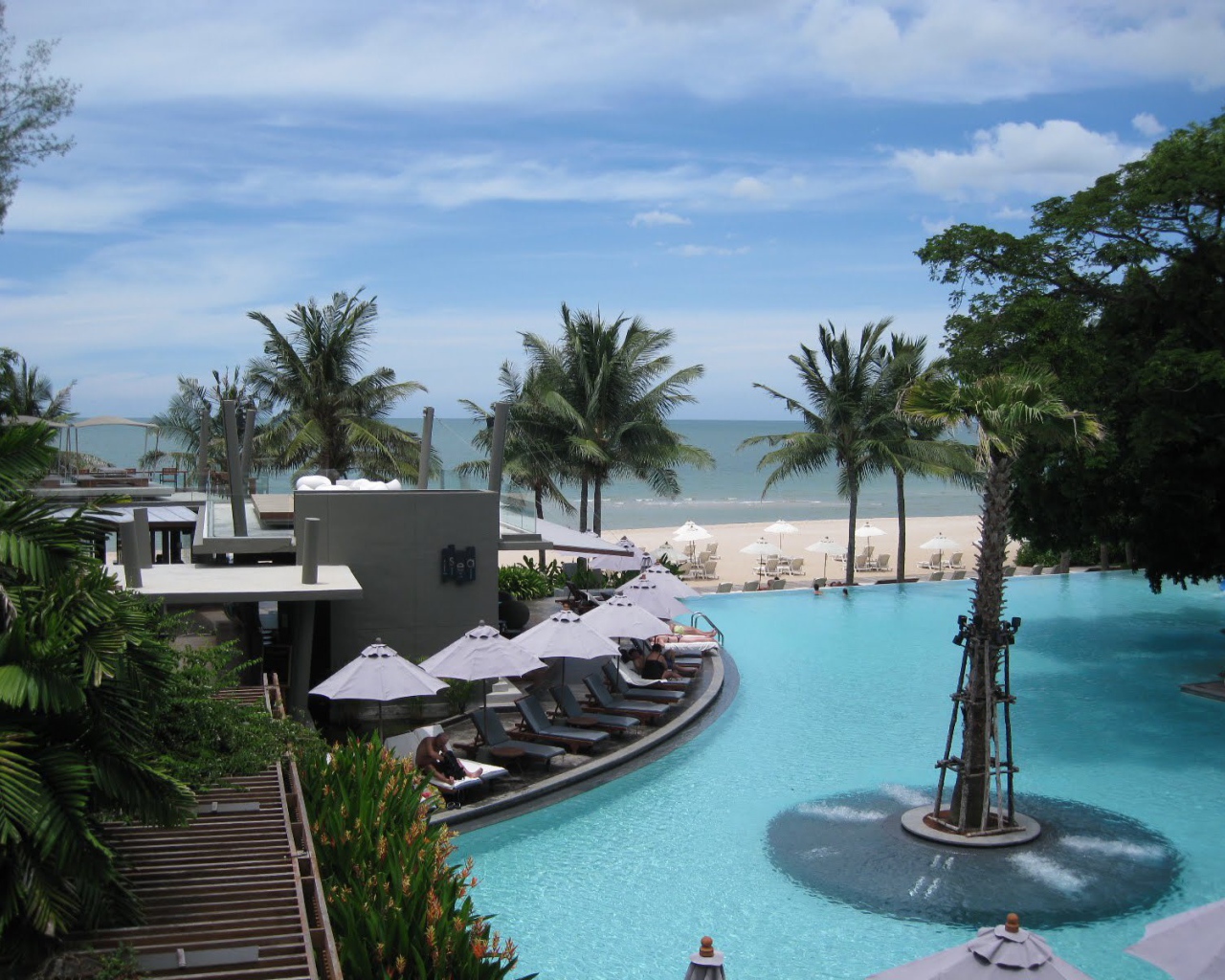 Beach holiday in the resort of Cha-am, Thailand