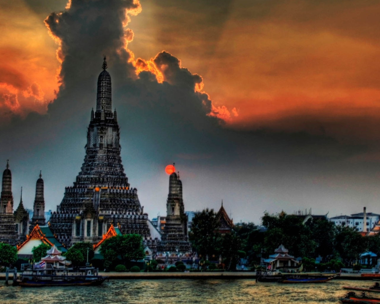 Фантастический вид на храм в Бангкоке, Таиланд