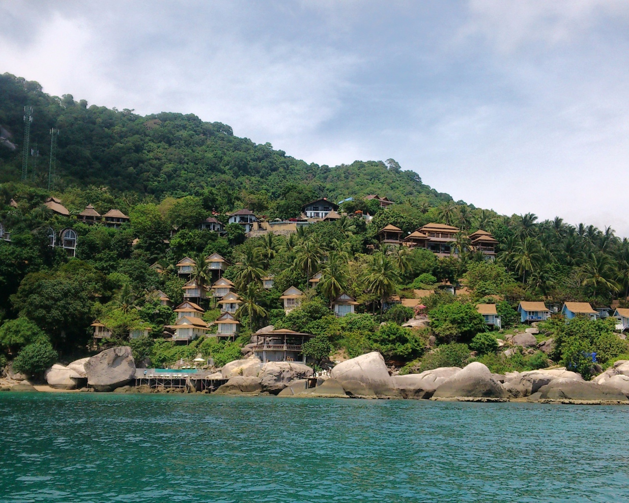 Дома на берегу на острове Тао, Таиланд