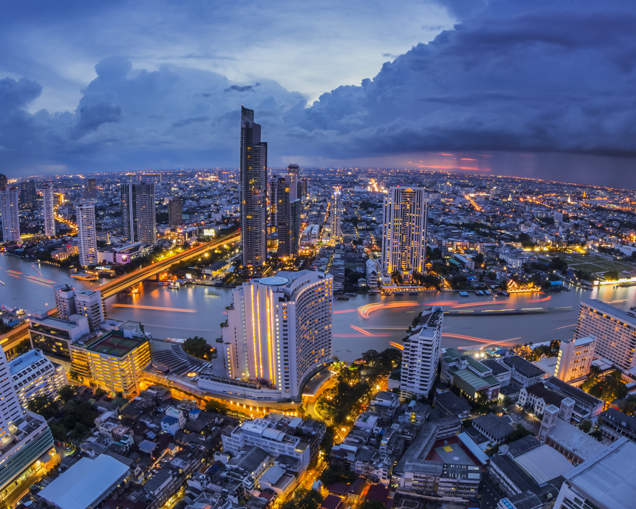 Панорама города в Бангкоке, Таиланд