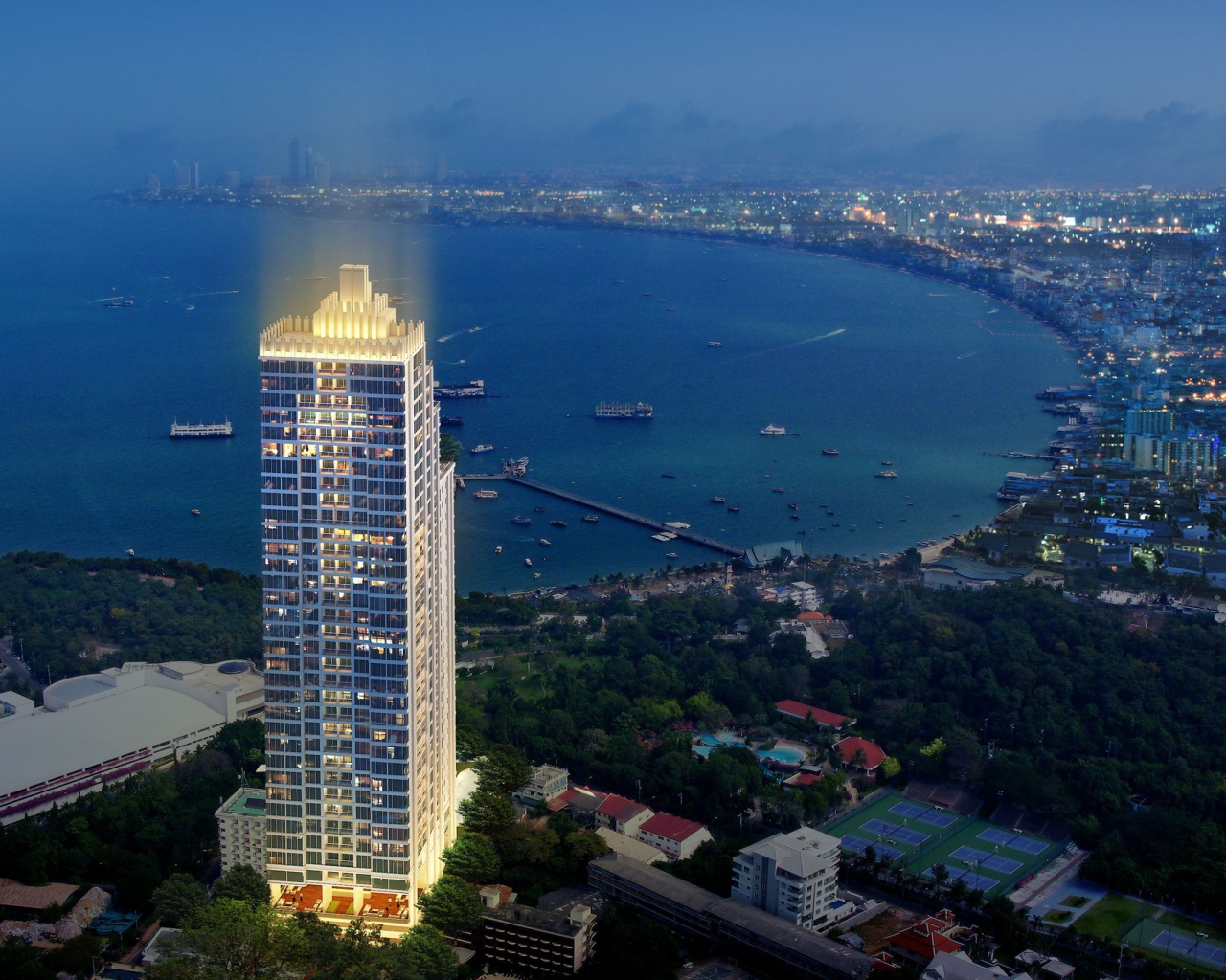 Сияющий отель на курорте в Паттайе, Таиланд