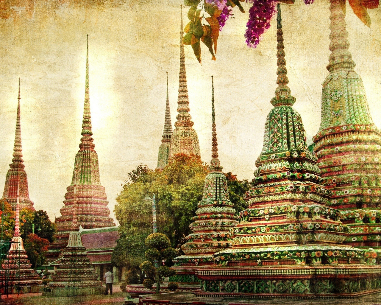 Храмы в цветах в Бангкоке, Таиланд