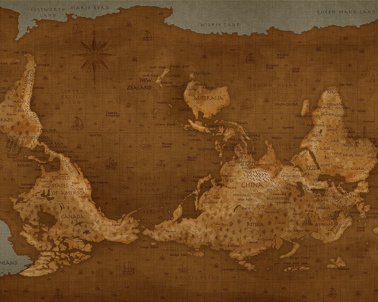 Большая перевернутая карта Мира