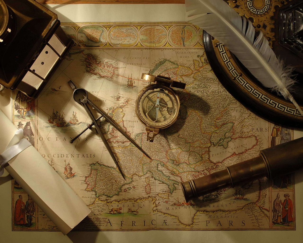 Старая карта Мира Магеллана