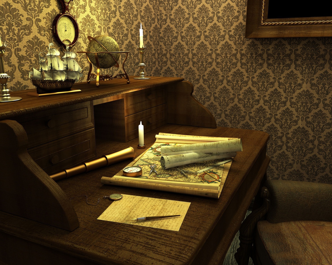 Старинная карта путешественника 