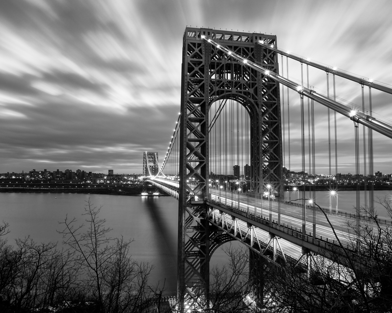 Мост Джорджа Вашингтона со стороны Нью-Джерси, США