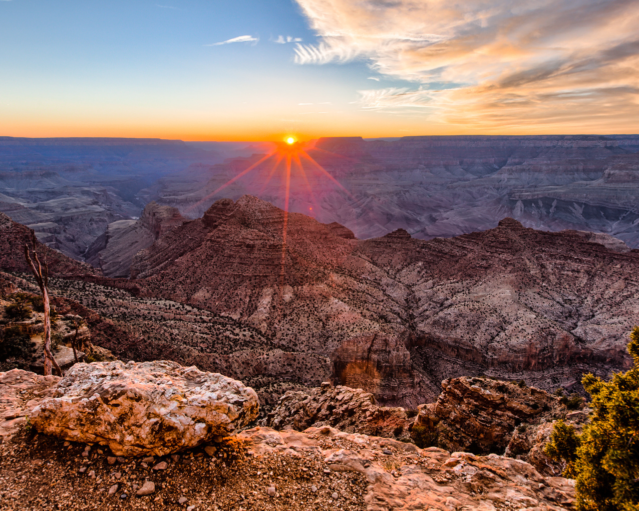 Закат в Гранд-Каньоне, США