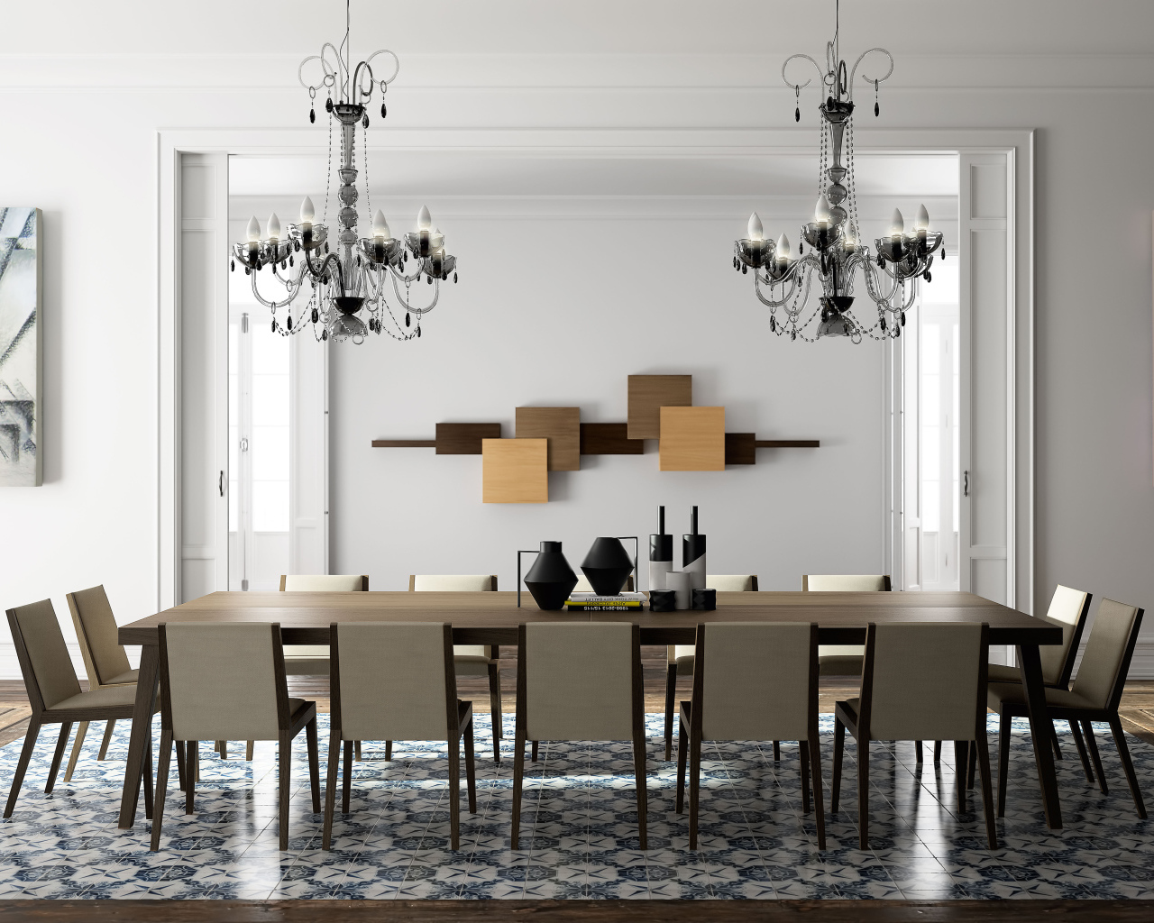 Большой стол в столовой