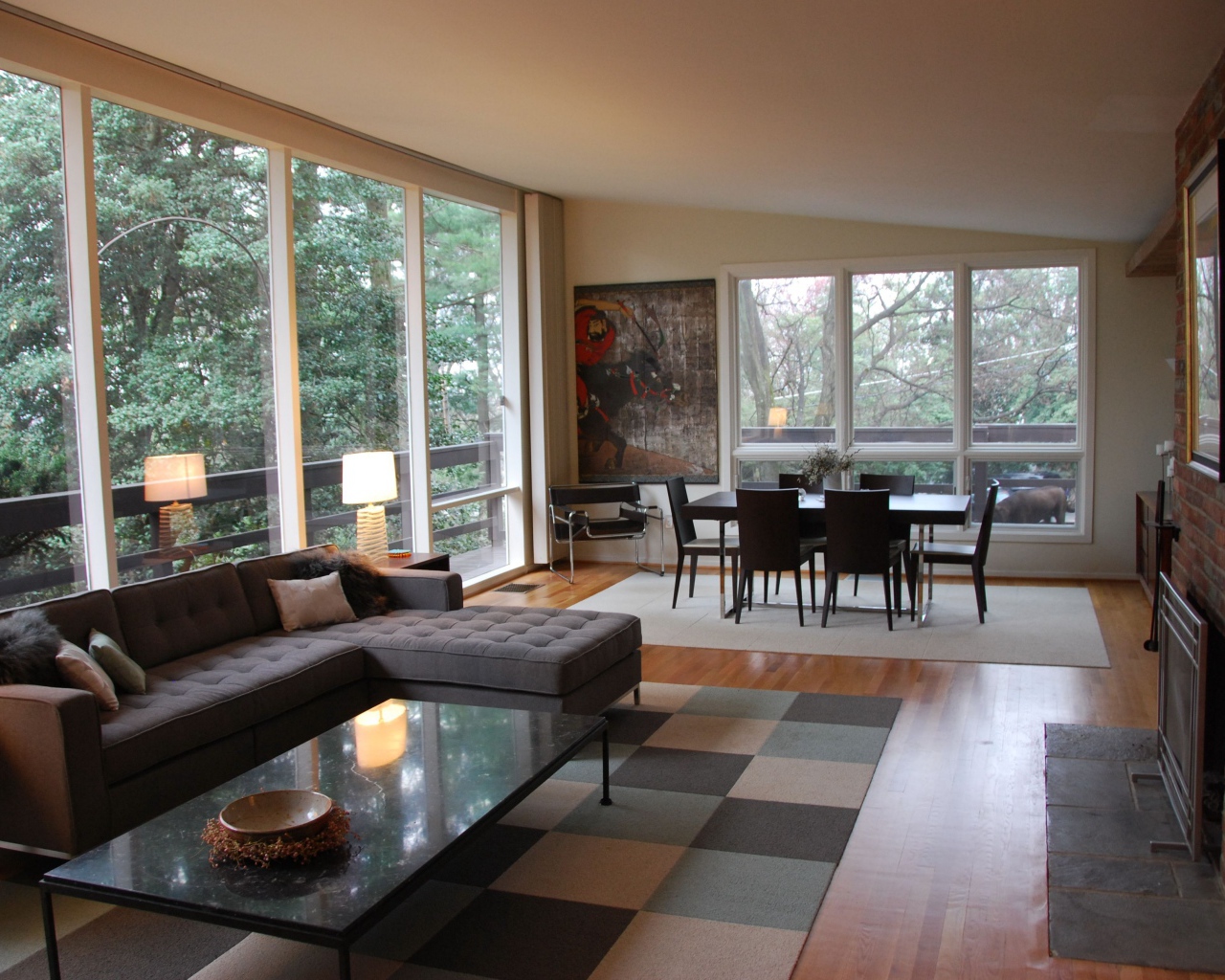 Веранда с камином