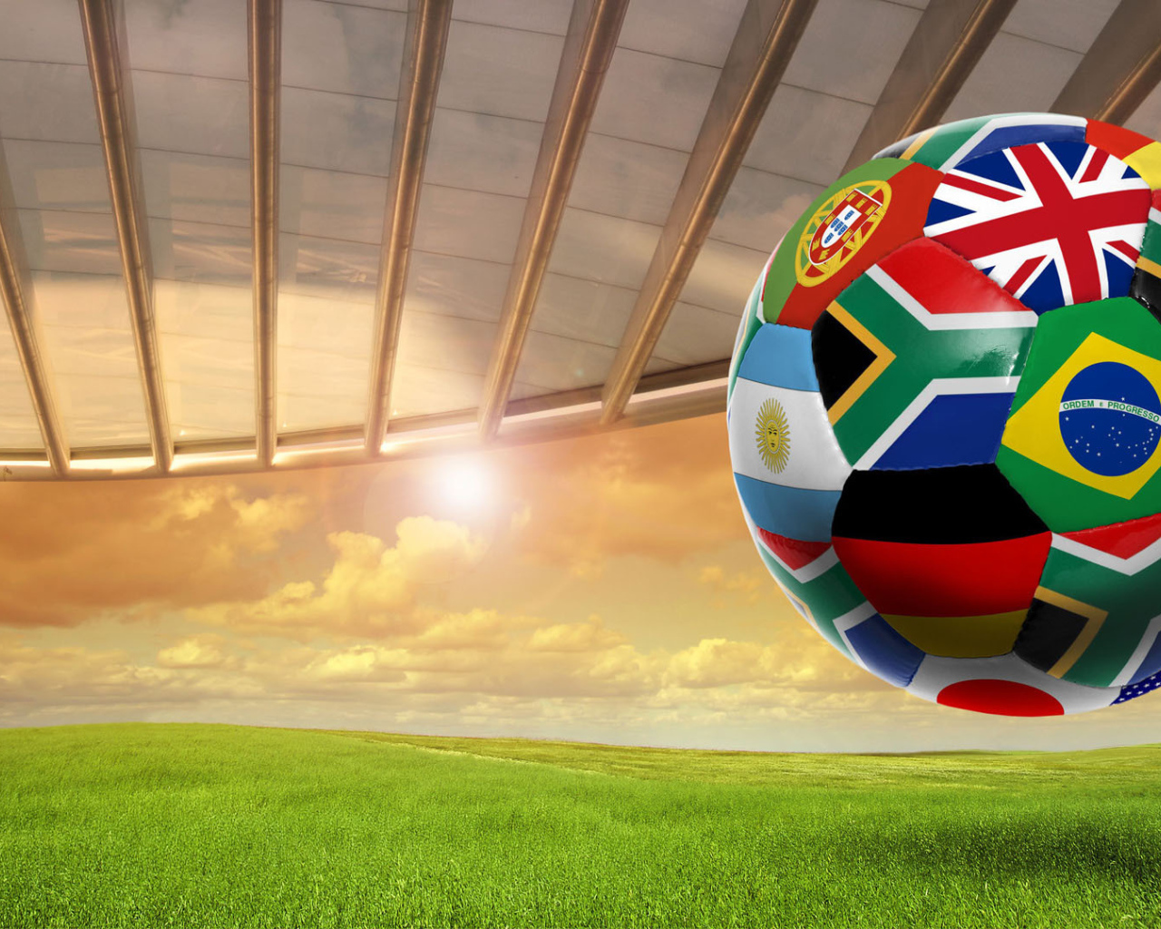 Ball of the flags on the World Cup in Brazil 2014
