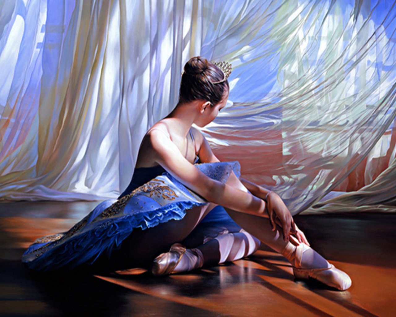 Балерина на полу