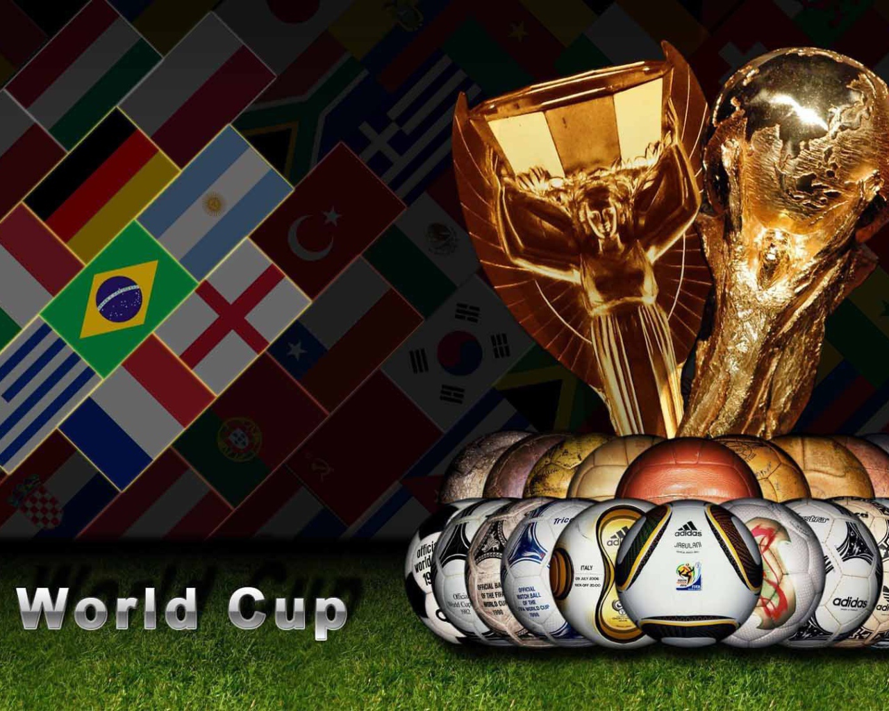 Мячи и кубки Чемпионата Мира по футболу в Бразилии 2014