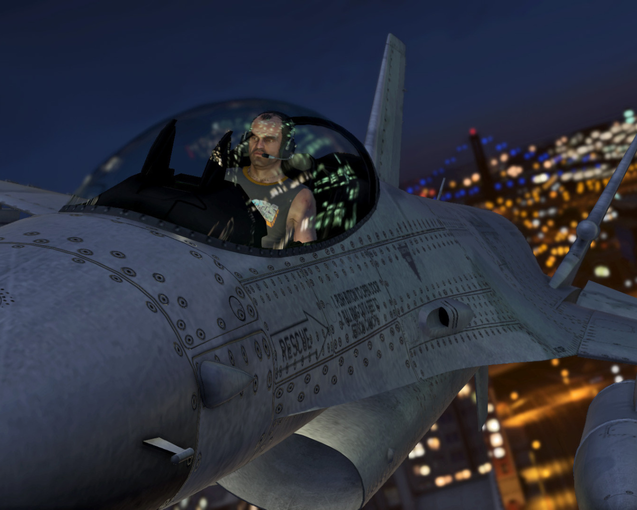 Бандит из GTA 5 в самолете