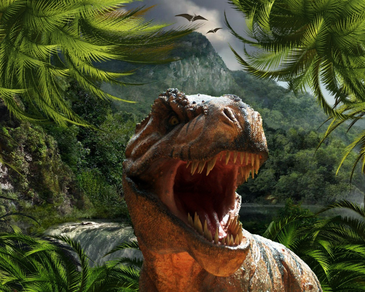 Динозавр в первобытном мире