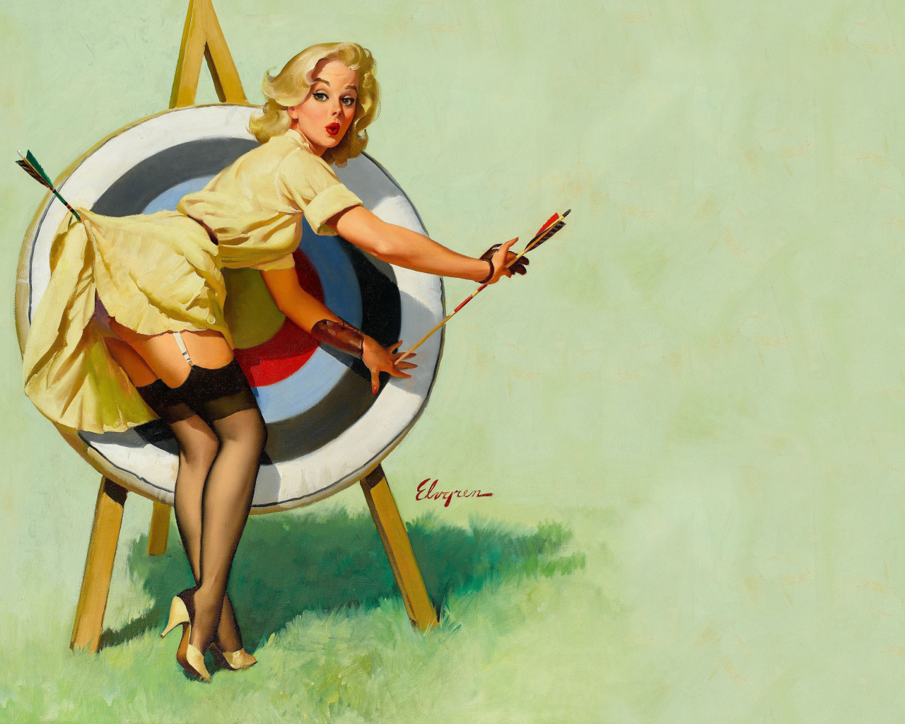 Рисунок ретро девушки