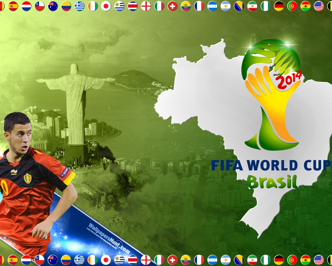 Eden Hazard of Belgium at the World Cup in Brazil 2014