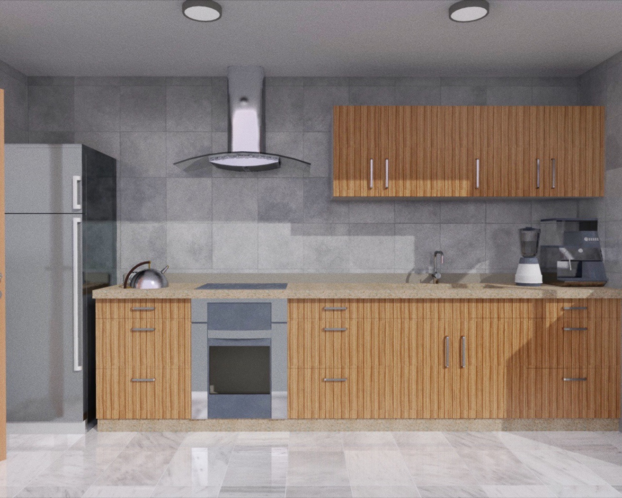 Мебель в кухне под дерево