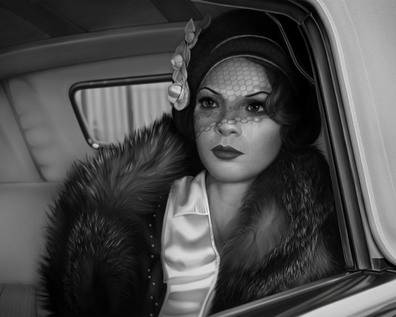 Девушка в ретро шляпе