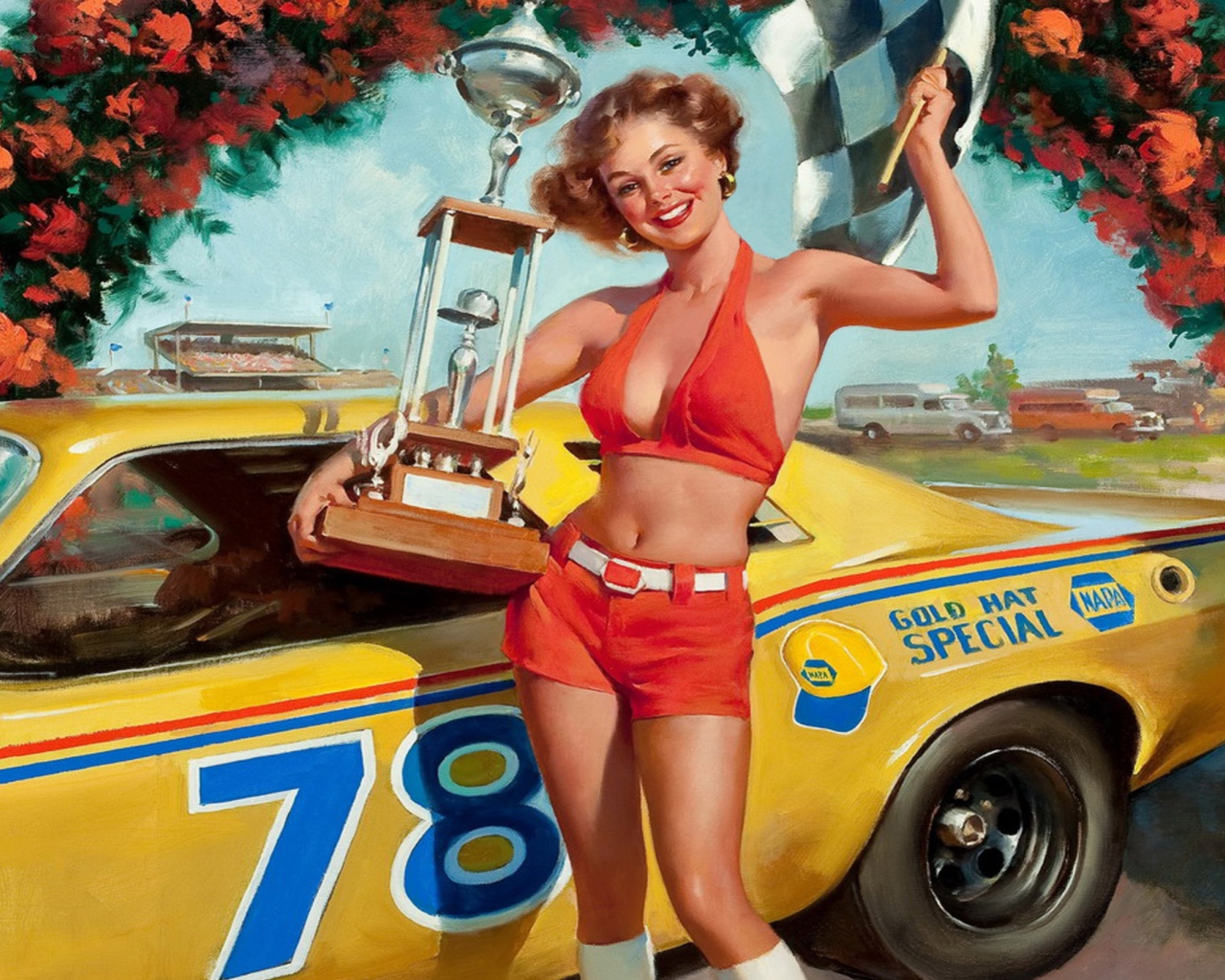 Девушка гонщица