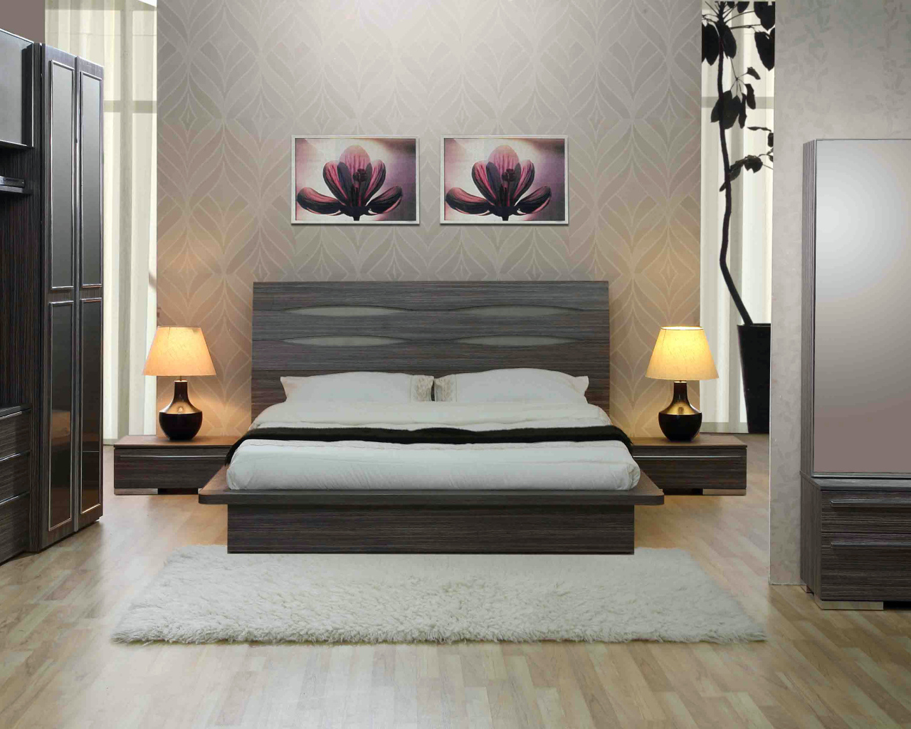 Серый цвет в оформлении спальни