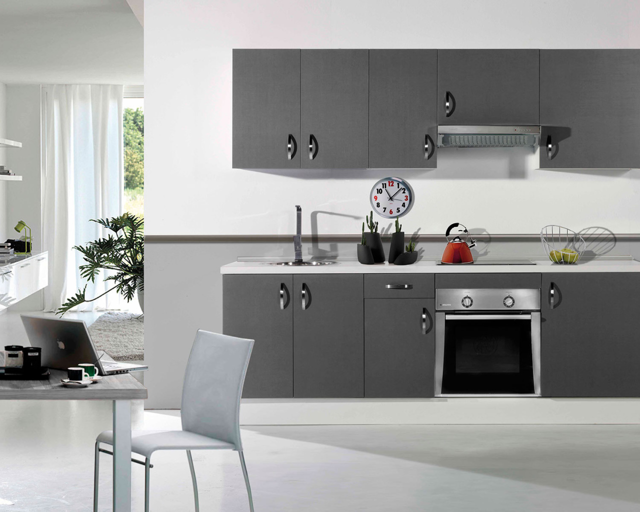 Серый цвет в кухне