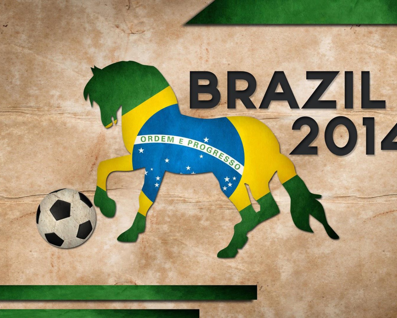 Horse with a ball on the World Cup in Brazil 2014