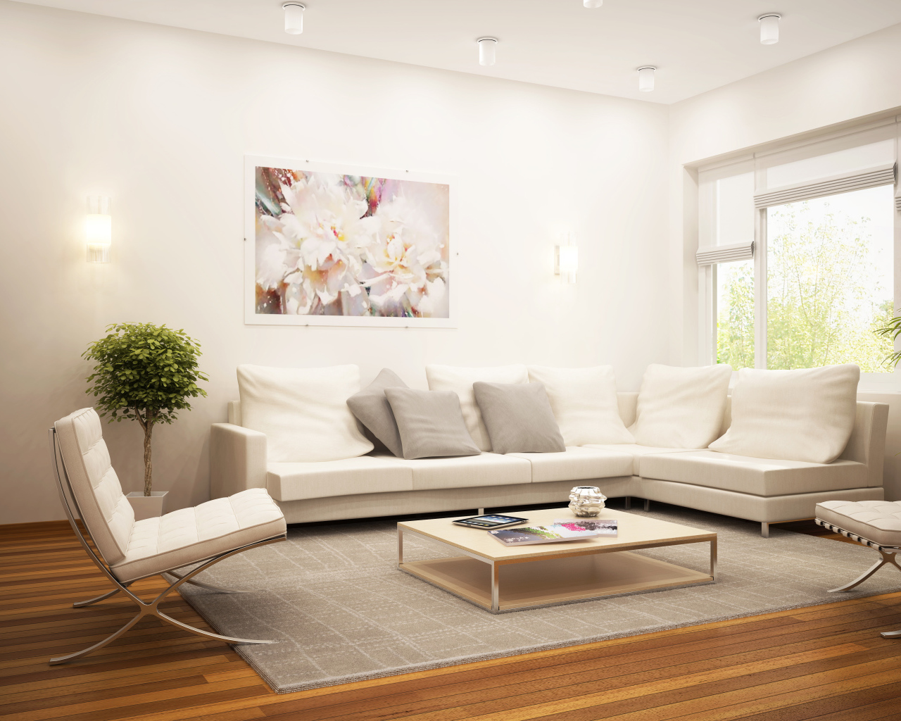 Большая софа в гостиной