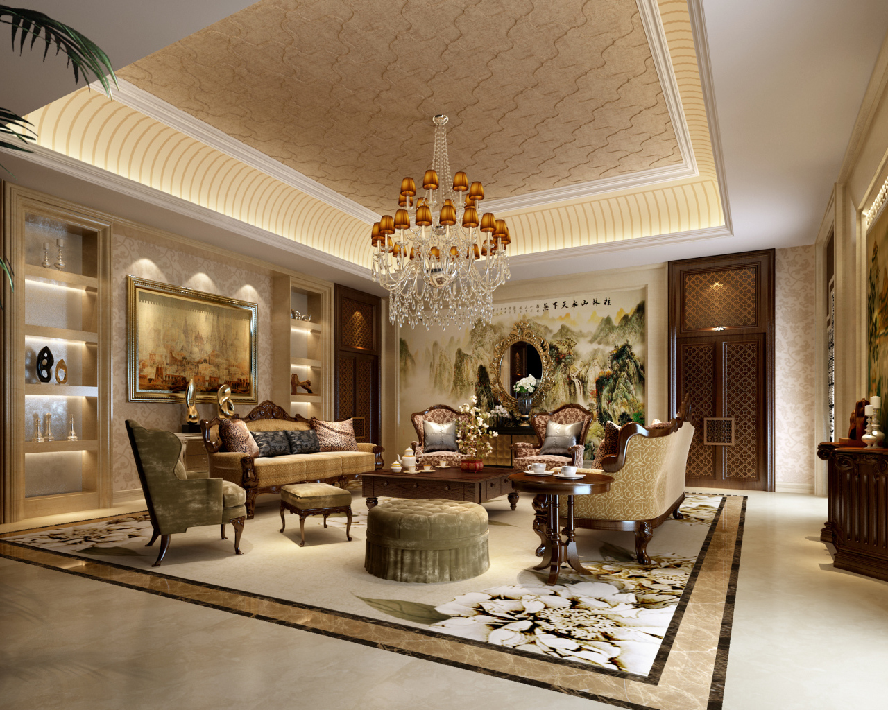 Гостиная в стиле люкс