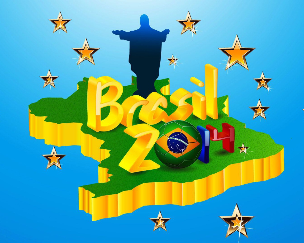 Logo on the map at the World Cup in Brazil 2014